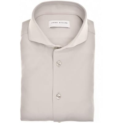 John Miller Overhemd Plain Color Hyperstretch Cutaway Collar Licht Grijs / male