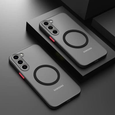 Voor Magsafe Matte Magnetische Hoes Voor Samsung Galaxy S25 S24 S23 S22 S21 Ultra Plus FE Schokbestendig Mat Draadloos Oplaadhoes For S25Ultra