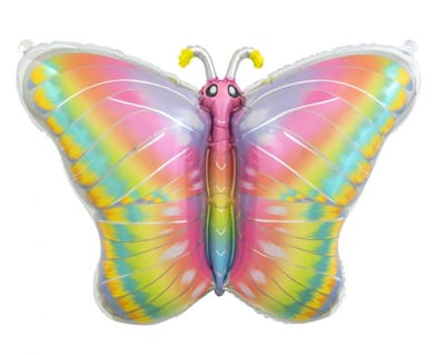 Vlinderpastel vlinder, folieballon 64 cm