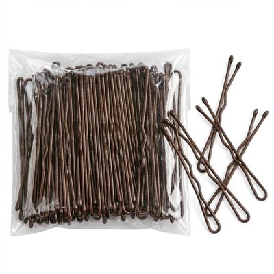 Bruine haarspelden – set van 50 stuks – metalen haar pinnen voor dames en heren – antislip bobby pins – lengte 3,5 cm – praktische verpakking voor dagelijks gebruik en haarstyling