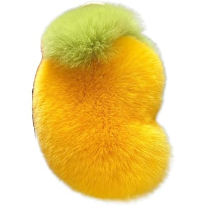 Loutre Véritable Lapin Fourrure Petite Mangue Porte-clés de Voiture Pendentif Ins Mignon Peluche Poupée Sac à Dos Ornement de Sac Porte-clés Mignon jaune