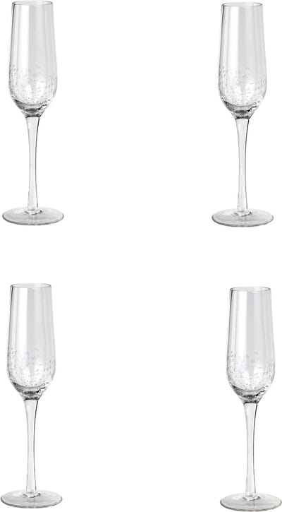 Broste Copenhagen Bubble serie set van 4 champagne glazen - mond geblazen 20 CL