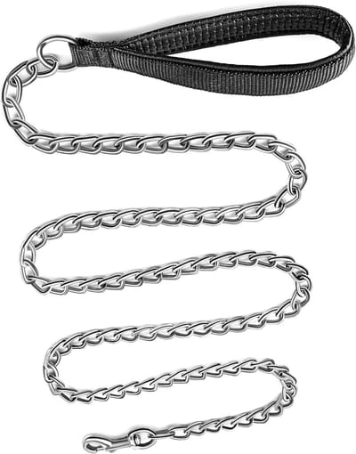 Dailygoods- Hondenriem 180 cm - Metalen Ketting - Polyurethaan Handvat - Voor Kleine/Middelgrote Honden - Sterk en Duurzaam - Hooggepolijst Vakmanschap - Hondenlijn