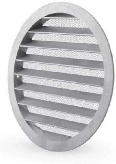 Ventilatierooster Rond - Afvoerluchtrooster Insectennet - Ventilatie Buitenlucht - Gegoten Aluminium Vliegengaas - 250 mm - Zilver
