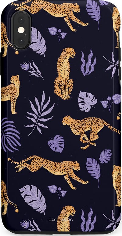 Casetastic Hoesje Geschikt voor Apple iPhone Xs Max - Stijlvolle Beschermende Duo-layer Case - Cheetah charisma