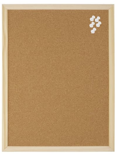Gerimport Kantoor Prikbord - 60 x 40 cm - inclusief 25x witte punt punaises - Thuis / Keuken - Memobord