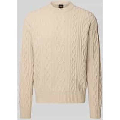 Regular fit gebreide pullover van pure scheerwol, model 'KABLETO'