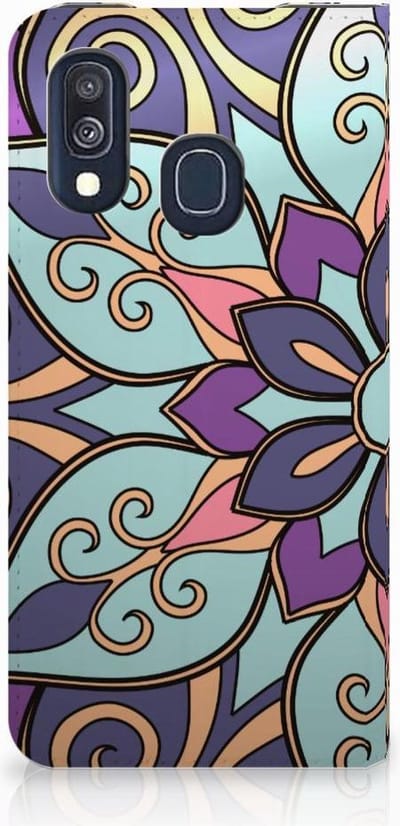 Samsung Galaxy A40 Smart Cover Purple Flower