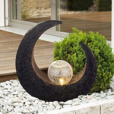 Lindby - solar tuinverlichting - 1licht - Polyresin, glas, kunststof - H: 30.5 cm - roestbruin, helder - Inclusief lichtbron