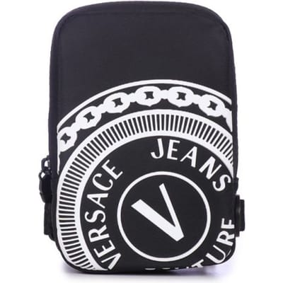 Versace Jeans Couture Bedrukt Verstelbare Afneembare Schouderband Rits Polyester Schouder Crossbody Tas Kleine Heren tassen E1YWAB84-71889-MI9 Basic Set (Bag+Dust Bag)