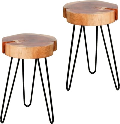 Bijzettafel Boomstam ± 32cm Ø 2 Stuks