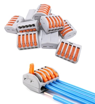 Dailygoods - Electrical Cable Clips - Kabelbevestiging - 20-delige set - Organiseer jouw kabels - Klemmen voor 5 geleiders - Ideaal voor elektrische i...