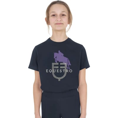 Katoenen kinder-T-shirt Equestro Horse Jump Glossy