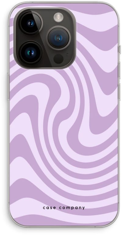 Case Company® - Hoesje geschikt voor iPhone 14 Pro hoesje - Swirl Paars - Soft Cover Telefoonhoesje - Bescherming aan alle Kanten en Schermrand