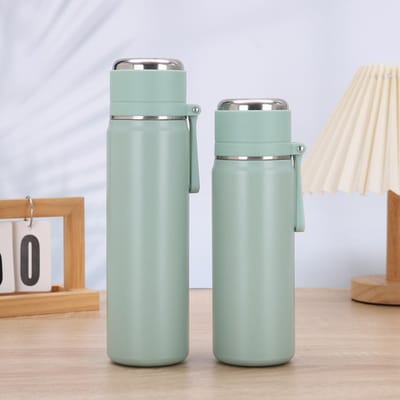 Gobelet isotherme simple en acier inoxydable avec verre à thé, corde portable, bouilloire de sport, haut niveau d'apparence, gobelet à eau pratique 500ml