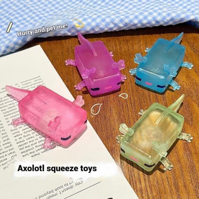 Axolotl knuffels verlichten stress en helpen bij het loslaten van emoties. Sensorische knuffels verhogen het plezier tijdens festivals.