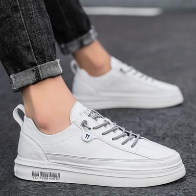 Retro Leren Skateschoenen Heren Skateschoenen Casual Zwarte Schoenen Lente Herfst Zakelijk Stiksel Ademende Schoenen Man Y301 44 black