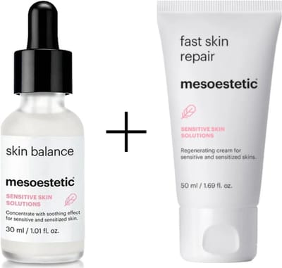 Mesoestetic Fast Skin Repair + Skin Balance – Huidherstel & Kalmerende Set – Gevoelige en Onzuivere Huid