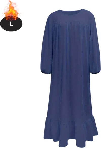 Bovista Islamitische Kleding - Djellaba Dames - Moslim Kleding - Arabisch Dames Kaftan - Alhamdulillah - Blauw L