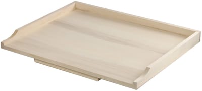 KADAX Noedelplank, houten bakplank van hoogwaardig populierenhout, deegplank met aanslaglijsten, traditionele bakplank voor pasta, cake, deegzakken (eenzijdig, 40 x 60 cm)