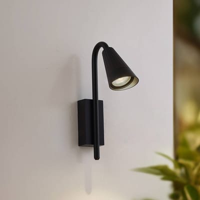 Lindby - Wandlamp buiten - 1licht - Aluminium, glas - H: 33 cm - GU10 - zwart mat, transparant