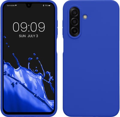 kwmobile telefoonhoesje geschikt voor Samsung Galaxy A17 4G / 5G - Hoesje met siliconen coating - Smartphone case in Baltisch blauw