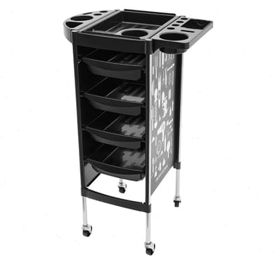 MakkelijkMooi Kapsalon Wagen met 5 Niveaus - Trolley - Draagkracht tot 15 kg - Uitklapbare Bovenkant - 5 Niveaus en 4 Laden