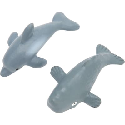 2 PIÈCES Ornement Baleine Mignon Aspect Baleine Style Moderne Figurine Baleine Ornement en Résine pour Décoration de Maison Mini Jardin Gâteau gray