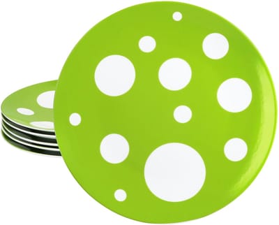 MamboCat Set van 6 PULA GREEN porseleinen dinerborden voor 6 personen
