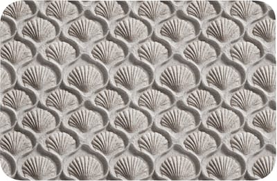 WC mat 60x40 cm - Antislip - Zand - Schelpenvorm - Grijs - Toiletmat - Vloermat - Douchemat - Toilet tapijt - Toiletmatten