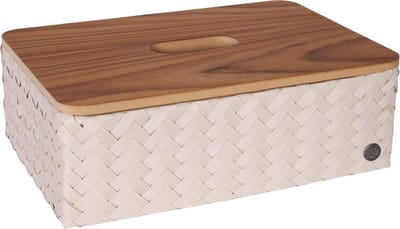 Opbergmand - Rechthoekige mand met deksel - Organizer - Woonkamer - Kinderkamer - Badkamer - Babykamer - Duurzaam & handgevlochten - Handed By Grand ideal with lid - beige - champagne