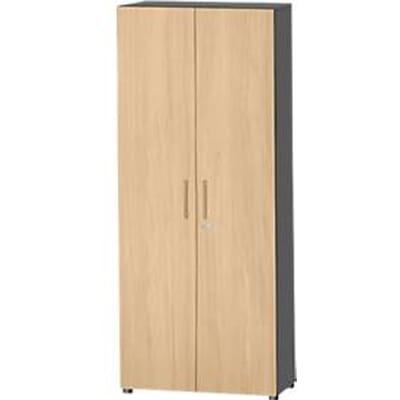 Schäfer Shop  Select Kast Start Off, 6 ordnerhoogten, afsluitbaar, B 800 x D 420 x H 2196 mm, hout, grafiet/esdoorn