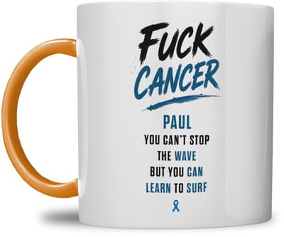 MOK | FUCK CANCER | GOLF WATERVERF DESIGN | GEPERSONALISEERD MET NAAM | ORANJE