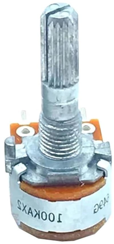 Draaipotentiometer - Variabele weerstand - Elektronica aanpassen - Dubbele eenheid - 25mm as - Metaal