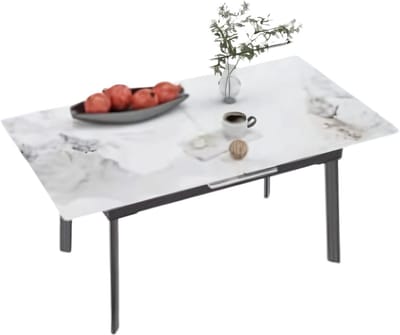 Eettafel 160cm - 4 tot 8 personen, Glossy jade en Uitschuifbaar - Voor Eetkamer, Woonkamer en Kantoor
