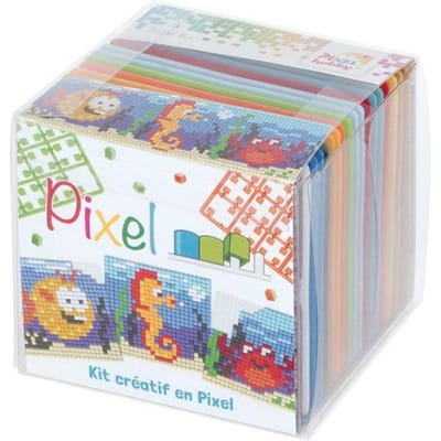 PIXEL Kit créatif cube 3 décors 6x6cm - Sous l'océan