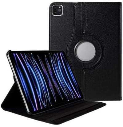 Just in Case Rotating 360 kunstleer hoes voor iPad Pro 11 (2018 2020 2021) - zwart