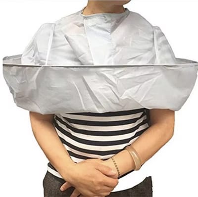 CHPN - Kapmantel - Kappersmantel - Kappersschort - Kapperscape - Vangt alle haren op - Grijs/zilver - Kappers benodigdheden - Handige tool voor kappers - 60CM diameter