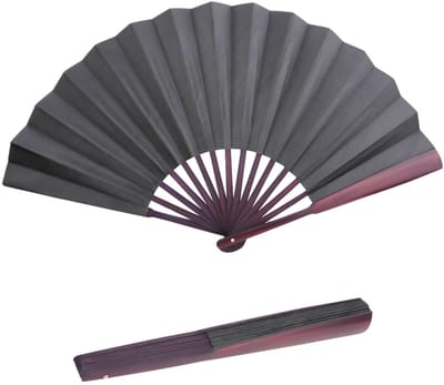 Dailygoody - Grote opvouwbare ventilator - Handventilator - Perfect voor evenementen - Zwart - Decoratie - Voor bruiloften en dansen