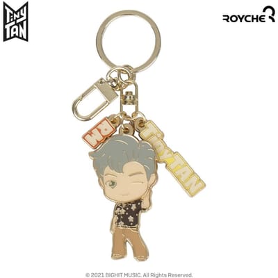 BTS (BangTan-jongens) TinyTAN Dynamite Metalen Sleutelhanger, Officieel, Origineel, Authentiek, K-POP, idool beige