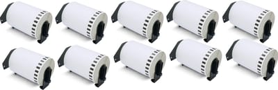 Label Tape Geschikt voor Brother DK-22243 | 102 mm x 30,48 m | Zwart op Wit - 10 stuks - Geschikt voor: QL-500 QL-550 QL-560 QL-570 QL-580N QL-650TD QL-1050N QL-1060N QL-700 QL-710W QL-720NW QL-800 QL-810W QL-820NW TD-2130N QL-600 QL-1100 QL-1110