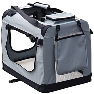 Huisdieren Transportbox - Reismand - Veilig Vervoer - Inklapbaar - 70x52x50cm - Grijs