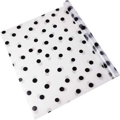 Plankvoering – Premium kastvoering voor keuken – Niet-klevende plankvoeringen voor keukenkasten – Waterdicht plankpapier met modern patroon – Duurzame EVA kastvoeringen（45*500cm） - zwarte stip