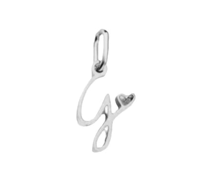 Ketting en hanger - letter - G - zilver kleur - charm- stainless steel - verkleurt niet - hypo allergeen - perfect cadeau - liefde - hartje