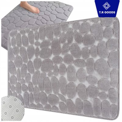 T.R Goods Badmat – Antislip & Sneldrogend – Zacht en Absorberend – 80 x 50 cm – Geschikt voor Douche en Badkamer - Grijs
