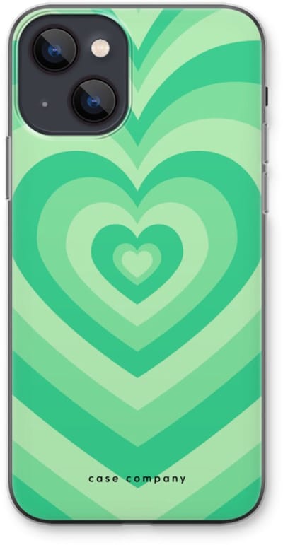Case Company® - Hoesje geschikt voor iPhone 13 hoesje - Hart Groen - Soft Cover Telefoonhoesje - Bescherming aan alle Kanten en Schermrand