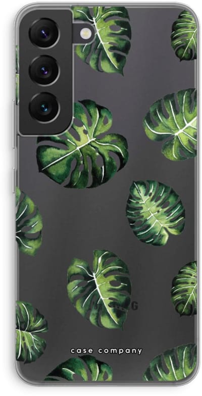 Case Company® - Hoesje geschikt voor Samsung Galaxy S22 hoesje - Tropische bladeren - Soft Cover Telefoonhoesje - Bescherming aan alle Kanten en Schermrand