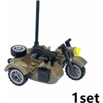 Moc Set Duitse Militaire Motorfiets Blokken Voertuig Model Figuren Accessoires Soldaten Ww2 Transport Swat Speelgoed Bouwsteen