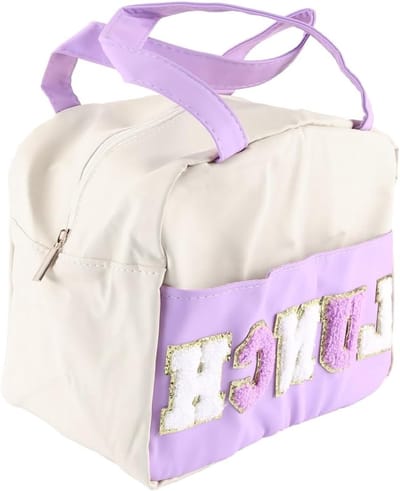 Dames Geïsoleerde Lunchtas van PU Leer, Kleine Lunchbox voor Kantoorwerk, Lekvrije en Herbruikbare Koeltas, Paars, Ideaal voor Maaltijden On-the-Go
