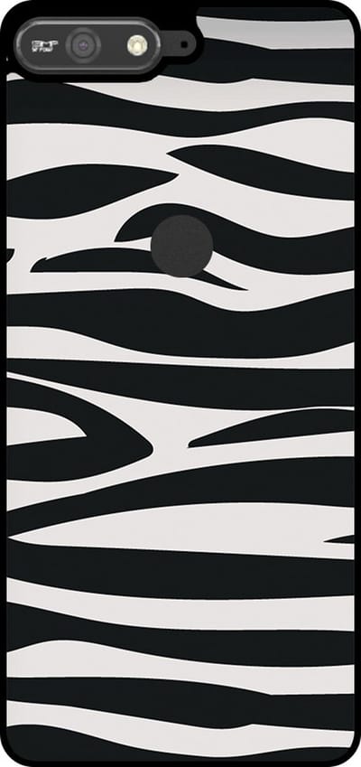 Smartphonica Telefoonhoesje Geschikt voor Huawei Y6 Prime (2018) met zebra opdruk - TPU backcover case zebra design - Zwart Wit geschikt voor Huawei Y6 (2018)